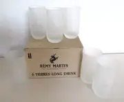 NIB Remy Martin Fine Champagne Cognac Set of 6 Verres Long Drink Frosted Glasses