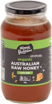 Honest to Goodness, Australian Organic Raw Honey, 1 Kg - as Pure as Honey Can BE