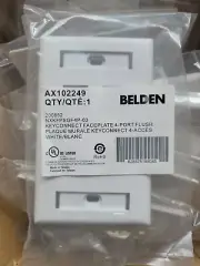 BELDEN ( AX102249 ) (BOX OF 34) 4-Port Key Connect Faceplate White