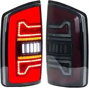 LED Tail Lights Compatible With Dodge Ram 2006-2008 1500 2500 3500 3rd Gen Dynamic Animation Sequential Turn Signal Rear Lamps Assembly
