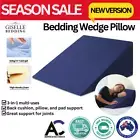 Bed Wedge Pillow with Cushion Memory Foam for Elevated Back, Neck & Leg Support