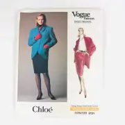 CHLOE Vogue Paris Original Pattern 2131 Jacket Skirt UNCUT FF Sz 12 1980s