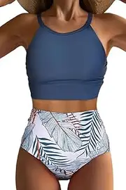 [Generic] High Waisted Bikini Sets for Women halter High Neck Bikini Swimsuits Two Piece Bathing Suits Swimwear