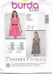 A84 BURDA 9543: GIRL'S DRESS SIZE 10-15JRN SEWING PATTERN