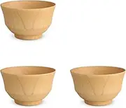 J-Kitchens Wooden Soup Bowl, Natural Bowl, Set of 3, Φ4.9 x 3.0 inches (12.5 x 7.5 cm), Current Model
