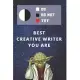 Medium College-Ruled Notebook, 120-page, Lined - Best Gift For Creative Writer - Funny Yoda Quote - Present For Story Writing Plans: Star Wars Motivat