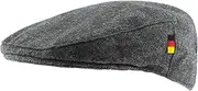 [Patriia] German Flag Autumn Winter Hat Handmade Handmade Hat Man Beret Woman Beret, Herringbone Grey, S