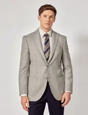 Hawes & Curtis Light Grey Deconstructed Italian Wool Tailored Fit Blazer | 1913 Collection Size: 40 (EU 50)