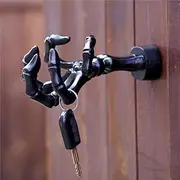 Halloween Skull Hand Ring Holder Wall Mounted Key Holder 3D Ghost Hand Wall Hook Spooky Skeleton Decor Hanging Organizer for Entryway Halloween Prop Home Party