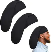 2 Pieces 20 Inch Unisex Dreadlock Cap Long Hair Dreads Head Wrap Wide Stretchable Sleeping Cap Hair Accessories Sleep Bonnet for Men Women, Black