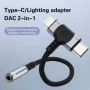 Lightning 3.5 MM Jack Audio Adapter 2 In 1 Type C Headphone Converter For IPhone