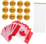 OFFSCH Cananda Table Flags 12pcs Small Canadian Flags Handheld or Desktop Decor Canada Day Accessories