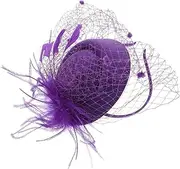 [FRCOLOR] Fascinator Hat for Women Elegant Headband with and Pearl Design for Tea Parties Weddings and Special Occasions Charming Hair for Stylish Looks Purple