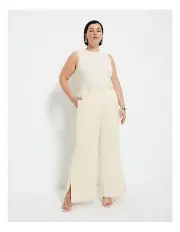 [Commonry] Boucle Split Hem Pant in Cream