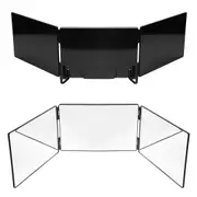 Tri-Fold Adjustable Makeup Mirror with Hanging Hook for Haircutting and Styling