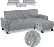 QZTHOU Sofa Cover L Shape Couch Cover for Sectional Sofa Chaise Lounge Sofa Cover Reversible Sofa Slipcover Non-Slip Water Resistant Furniture Protector for Dog