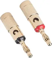 SECFOU Speaker Banana Plugs Gold Plated 1 Pair for Home Theater and Speaker Wire Connections