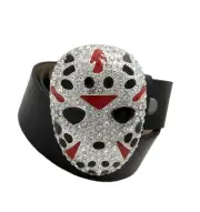 Men's Jason Mask 21 Savage Belt Buckle Rhodium Plated