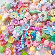 FULUSO 60pcs Colorful Slime Charms Set, Mixed Resin Charms for Scrapbooking, Unisex Kids