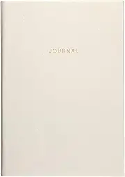 Eccolo Style Journal, 256 Lined Pages Notebook, White Saffiano, 6x8