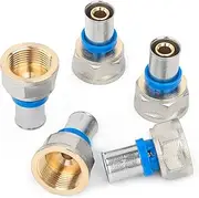 LTWFITTING Press Fitting Coupling PEX 16 mm x 3/4 Inch Internal Thread Sleeve Transition for Aluminium Multilayer Composite Pipe with Sealing Rings Oring Heating Installation (Pack of 5)