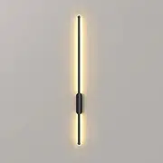Modern Battery Operated Wall Lights Indoor, Wireless Wall Sconces with Remote, USB-C Rechargeable LED Wall Light, Minimalist Battery Wall Sconce for Bedroom, Living Room, Hallway,60cm,Black