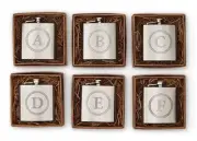 Initial Flask D, E, G, N, R, or T, by Mud Pie, Stainless Steel, New in Gift Box