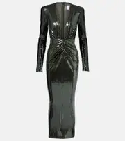 [Alex Perry] Alex Perry Gathered sequined gown AU 14 green