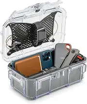 Evergreen 57 Waterproof Dry Box Protective Case - Travel Safe / Mil Spec / USA Made - for Cameras, Phones, Ammo Can, Camping, Hiking, Boating, Water Sports, Knives, & Survival (Clear)