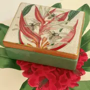 Singa Brass & Ceramic Helconia Trinket Box