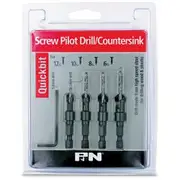P&N QUICKBITS 3/32-9/64inch HSS Drill & Countersink Set for Wood - 4 Piece