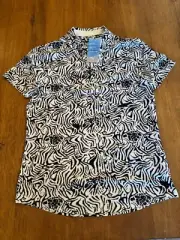 Womens Puma Cloudspun Zebra Golf Shirt, NWT, Multi, S