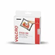 VELCRO® Brand 25mm x 5m White Stick On Hook Tape