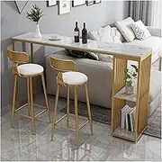 Bar Height Bar Table 41inch Marble Bar Table Home Living Room Balcony Wine Cabinet Table Multifunctional Two-Story Storage Bar Table Dining Table Coffee Table (Color : B, Size : 120cm*40 * 105)