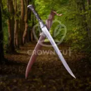 Hand Forged Carbon Steel Viking Outdoor Jungle Machete Gurkha Sword With Sheath