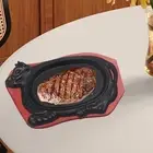 Grill Server Plate, Cast Iron Griddle Pan, BBQ Frying Pan, Steak Pan for
