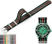 [Generic] 22mm Canvas Nylon Straps For Blancpain X Swatch, Replacement Nylon Watch Band For Watches Blancpain X Watch Band - Multiple Colors