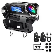 New Waterproof Bluetooth Headset Motorcycle Intercom Helmet 1000mAh LCD