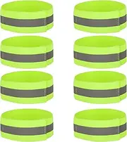 Zngou 8 PCS High Visibility Armbands, Running Safety Gear Reflective Wristbands Bike Ankle Bands Reflector Armband Hi Vis Arm Straps High Vis Security Arm Band Reflective Bands For Walking Cycling