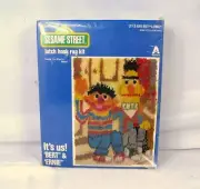 Sealed Vintage Vogart Crafts 1970s Sesame Street Bert & Ernie Latch Hook Rug Kit