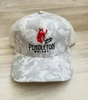 PENDLETON WHISKY BUCKING BRONCO PRINT WHITE ICE CAMO HAT , Adjustable Fit