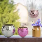 Chain Disco Ball Flower Planter Wood Base Plant Hanger Home