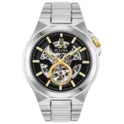 Bulova Men's Watch Maquina Sapphire Automatic Skeleton Dial Bracelet 98A224