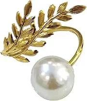 Napkin Rings, Wedding Table Decoration, Metal Napkin Rings, with Pearl Elegant Design Versatile Use Sturdy Construction Perfect for Wedding Family Gathering