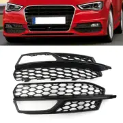 Honeycomb Mesh Front Bumper Fog Light Grille Cover Fit Audi A3 S3