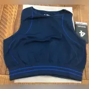 NWT FourLaps Breathe Seamless Sports Bra in Midnight/Azure Blue - Size M/L