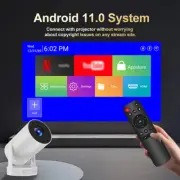 Android 11 Smart Wireless Mini Projector With HIFI Speaker WiFi 6 180 Degree