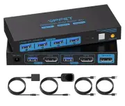 8K@60Hz Displayport Kvm Switch 1 Monitors 2 Computers USB 3.0 DP1.4 Kvm Switches