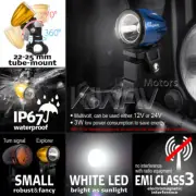 mini LED light spot beam blue 22-25mm fork fits Land Rover Range Rover Evoque