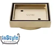 Brand New- Smart Insert Tile Floor Waste (115x115mm)- BRUSHED GOLD